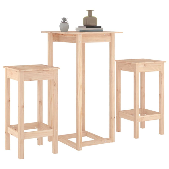 Set da Bar 3 pz in Legno Massello di Pino 3124727