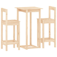 Set da Bar 3 pz in Legno Massello di Pino 3124732