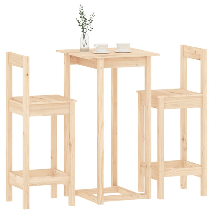Set da Bar 3 pz in Legno Massello di Pino 3124732