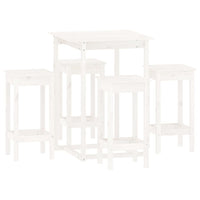 Set da Bar 5 pz Bianco in Legno Massello di Pino cod mxl 14284