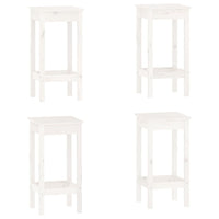 Set da Bar 5 pz Bianco in Legno Massello di Pino 3124738