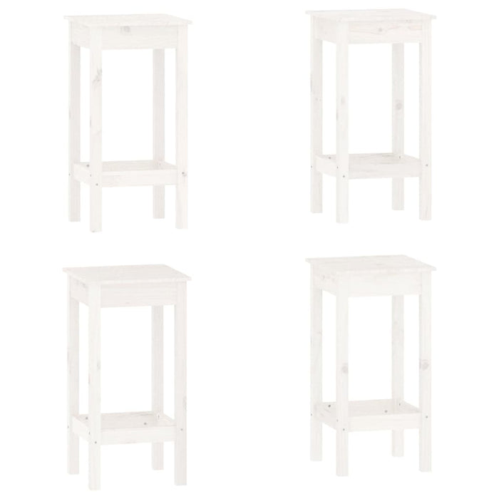 Set da Bar 5 pz Bianco in Legno Massello di Pino 3124738