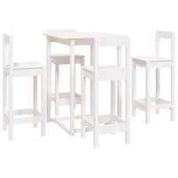 Set da Bar 5 pz Bianco in Legno Massello di Pino 3124743