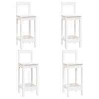 Set da Bar 5 pz Bianco in Legno Massello di Pino