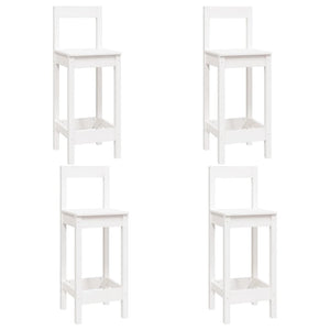 Set da Bar 5 pz Bianco in Legno Massello di Pino