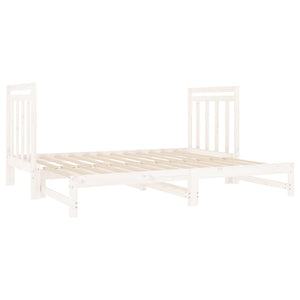 Dormeuse Estraibile Bianca 2x(90x190) cm Legno Massello di Pino 3124773