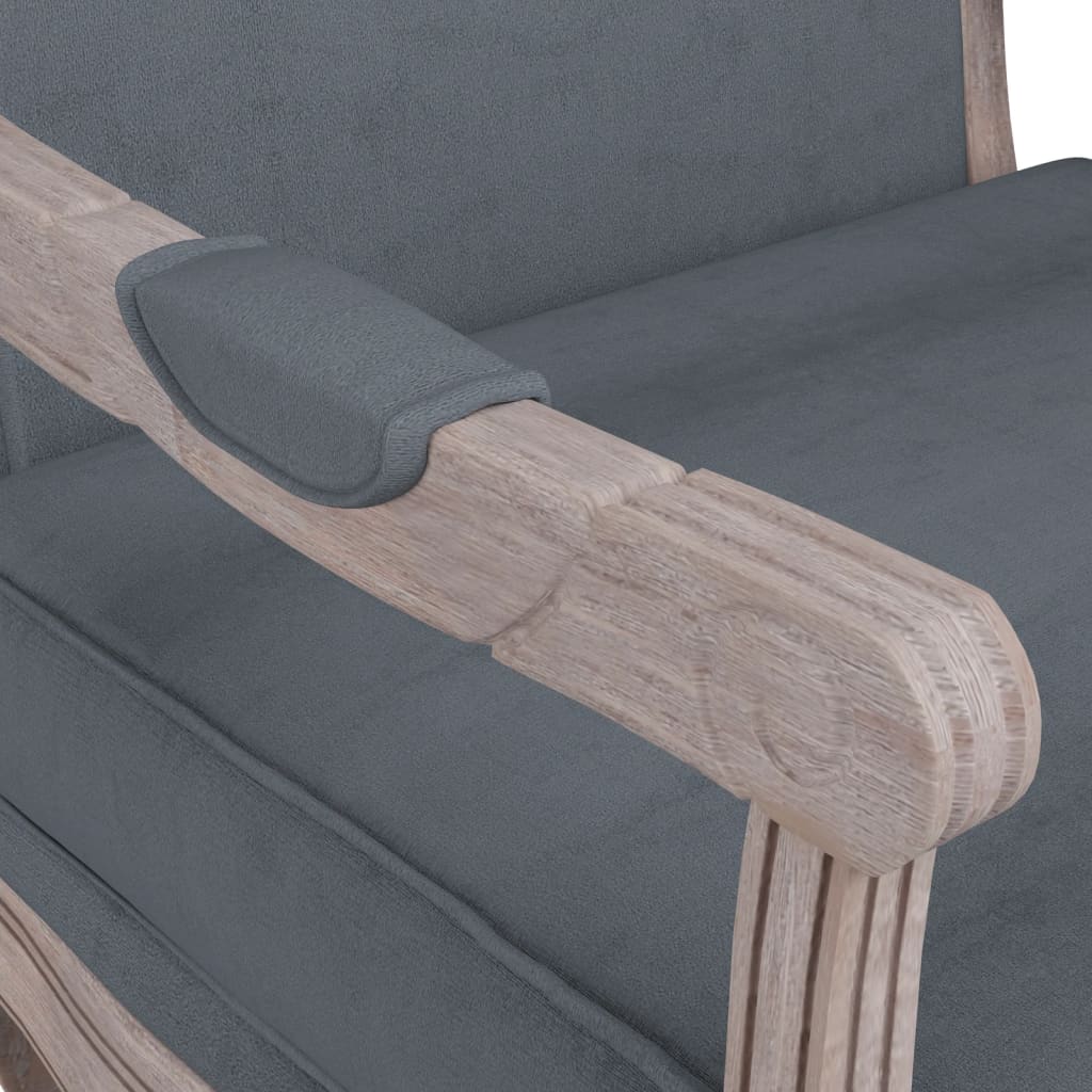 Poltrona Grigio Scuro 64x64x90 cm Velluto 344475