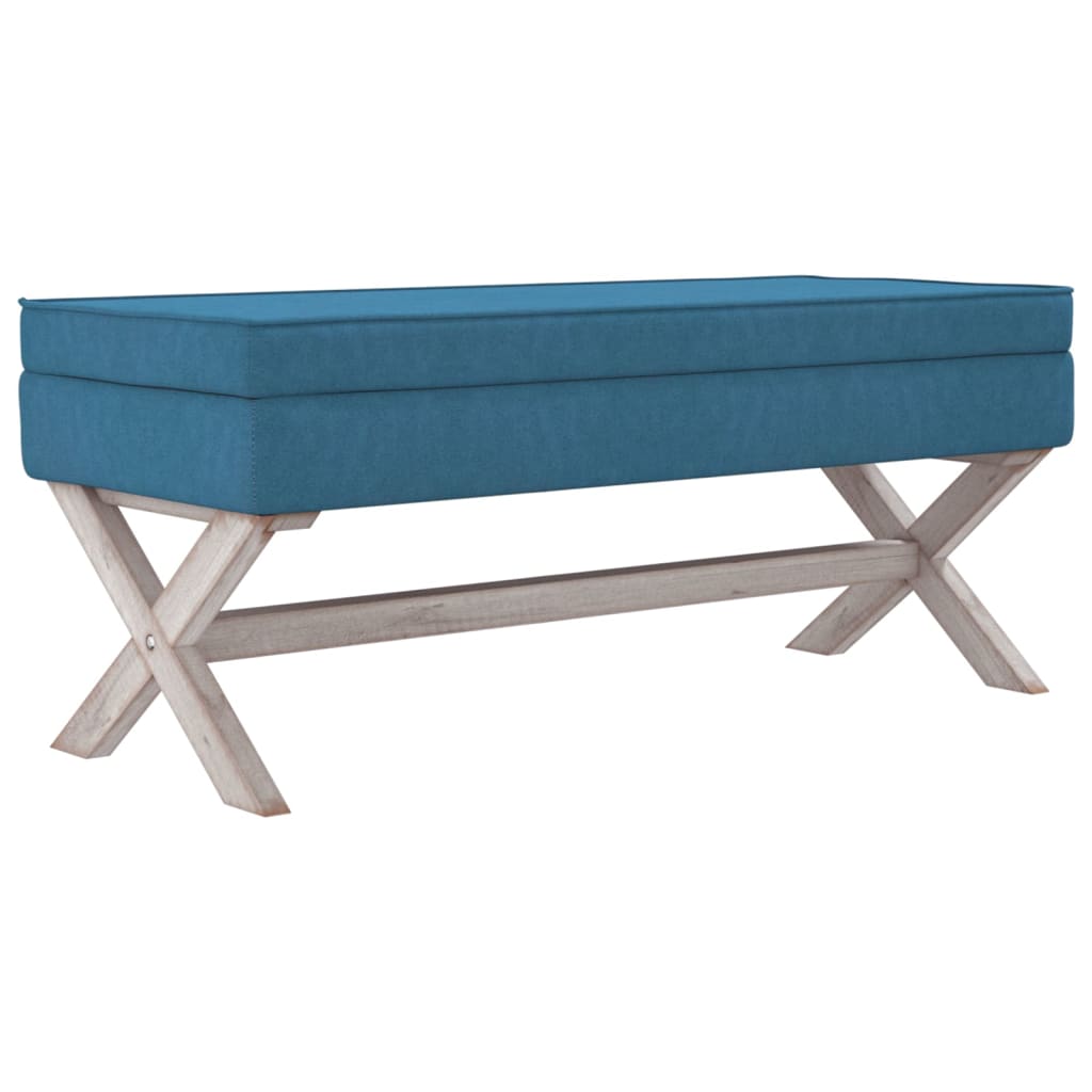 Sgabello Portaoggetti Blu 110x45x49 cm in Velluto cod mxl 50224