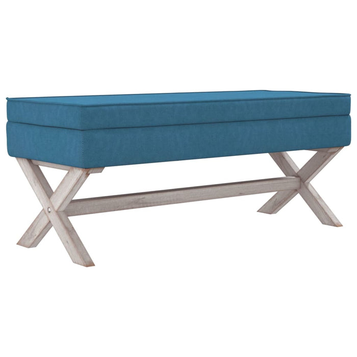 Sgabello Portaoggetti Blu 110x45x49 cm in Velluto cod mxl 50224