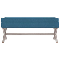 Sgabello Portaoggetti Blu 110x45x49 cm in Velluto cod mxl 50224