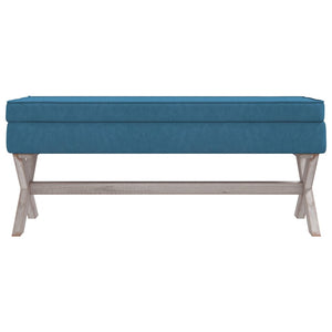 Sgabello Portaoggetti Blu 110x45x49 cm in Velluto cod mxl 50224