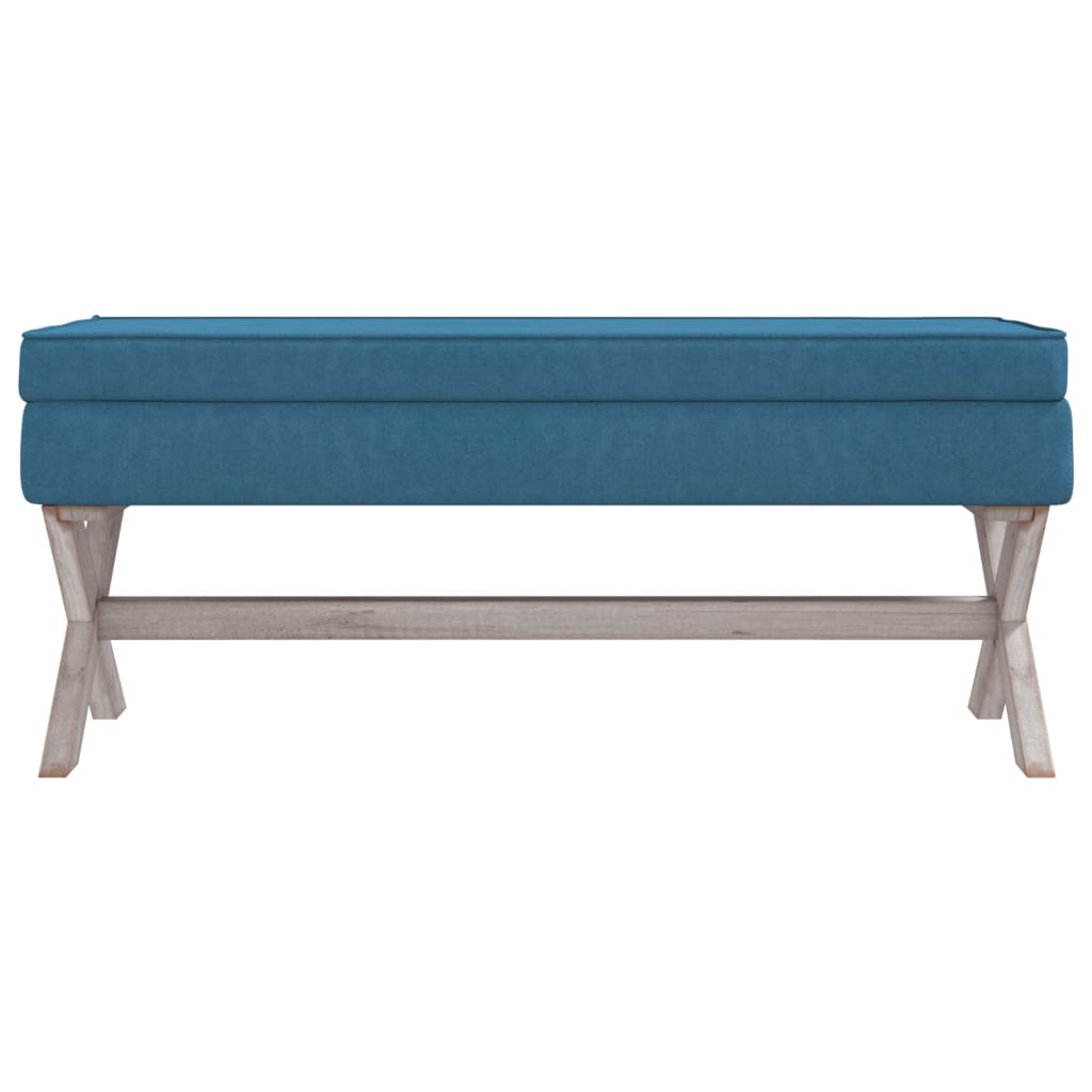 Sgabello Portaoggetti Blu 110x45x49 cm in Velluto 344524