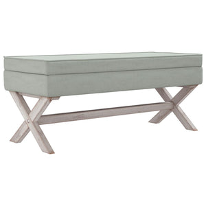 Sgabello Portaoggetti Grigio chiaro 110x45x49 cm in Velluto cod mxl 50177