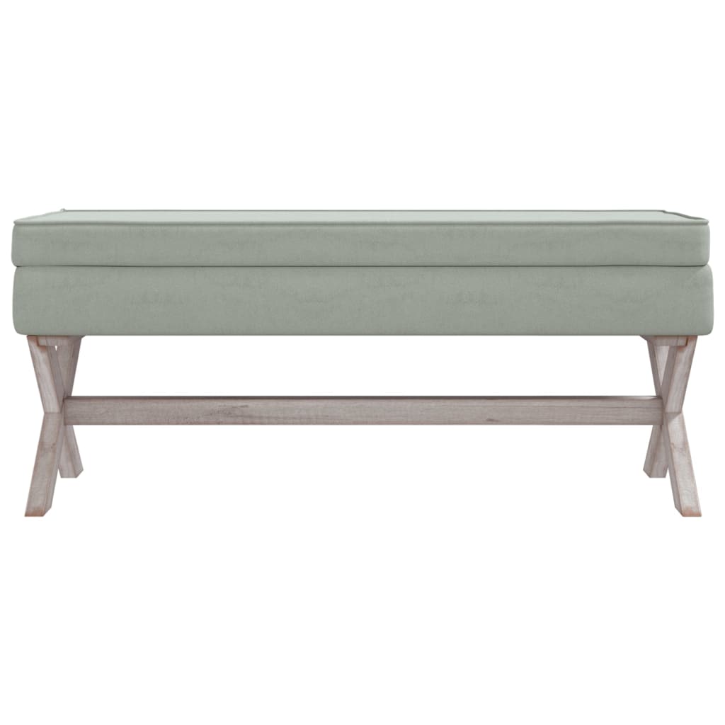 Sgabello contenitore 110 x 45 x 49 cm velluto grigio chiaro 02_0010868