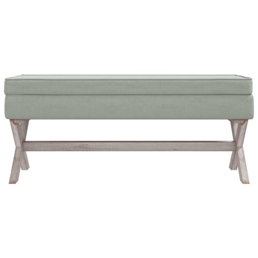 Sgabello contenitore 110 x 45 x 49 cm velluto grigio chiaro 02_0010868