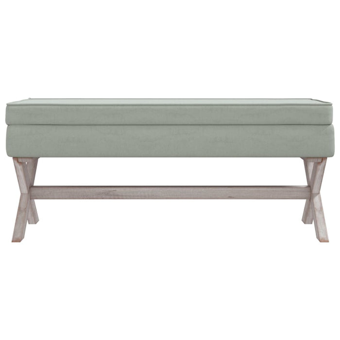 Sgabello contenitore 110 x 45 x 49 cm velluto grigio chiaro 02_0010868