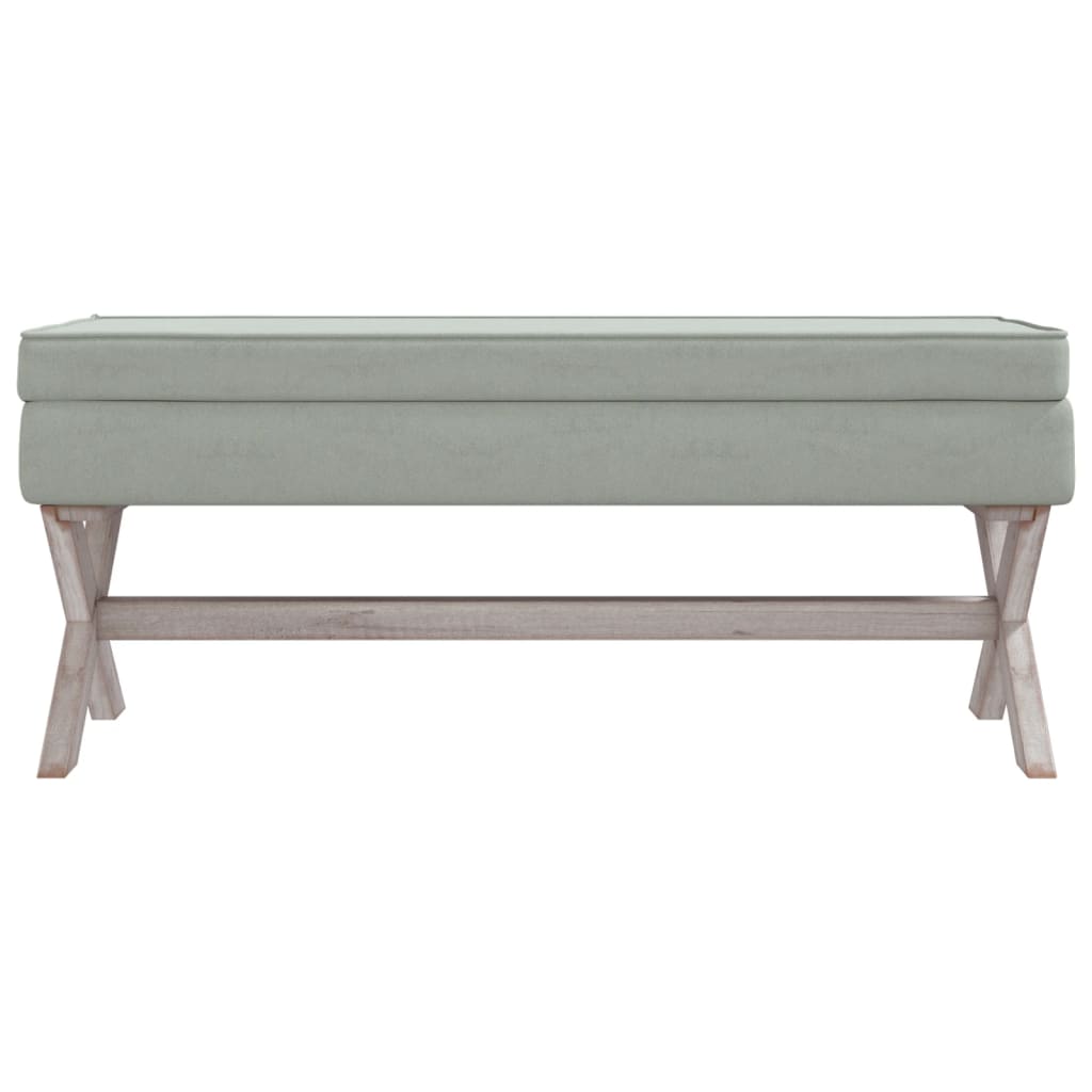 Sgabello Portaoggetti Grigio chiaro 110x45x49 cm in Velluto 344525