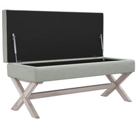 Sgabello Portaoggetti Grigio chiaro 110x45x49 cm in Velluto cod mxl 50177