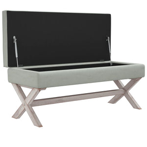 Sgabello Portaoggetti Grigio chiaro 110x45x49 cm in Velluto 344525
