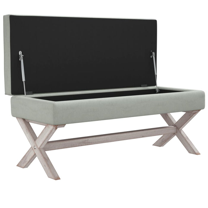 Sgabello Portaoggetti Grigio chiaro 110x45x49 cm in Velluto 344525