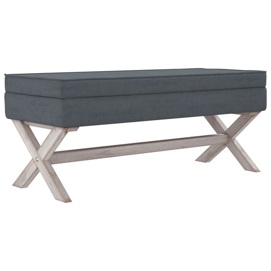 Sgabello contenitore 110 x 45 x 49 cm velluto grigio scuro 02_0011024