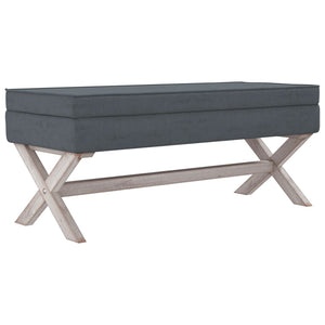 Sgabello Portaoggetti Grigio Scuro 110x45x49 cm in Velluto 344526