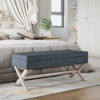 Sgabello Portaoggetti Grigio Scuro 110x45x49 cm in Velluto 344526