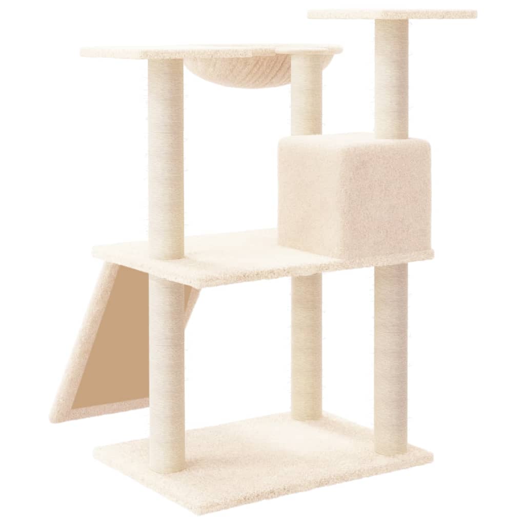 Albero per Gatti con Tiragraffi in Sisal Crema 83 cm 171651