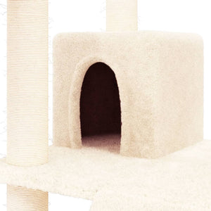 Albero per Gatti con Tiragraffi in Sisal Crema 83 cm 171651
