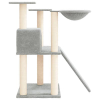 Albero per Gatti con Tiragraffi in Sisal Grigio Chiaro 83 cm 171652