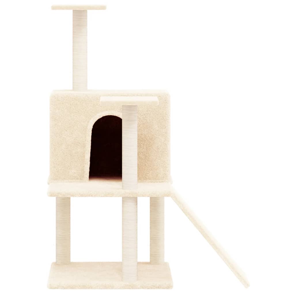 Albero per Gatti con Tiragraffi in Sisal Crema 109 cm 171669