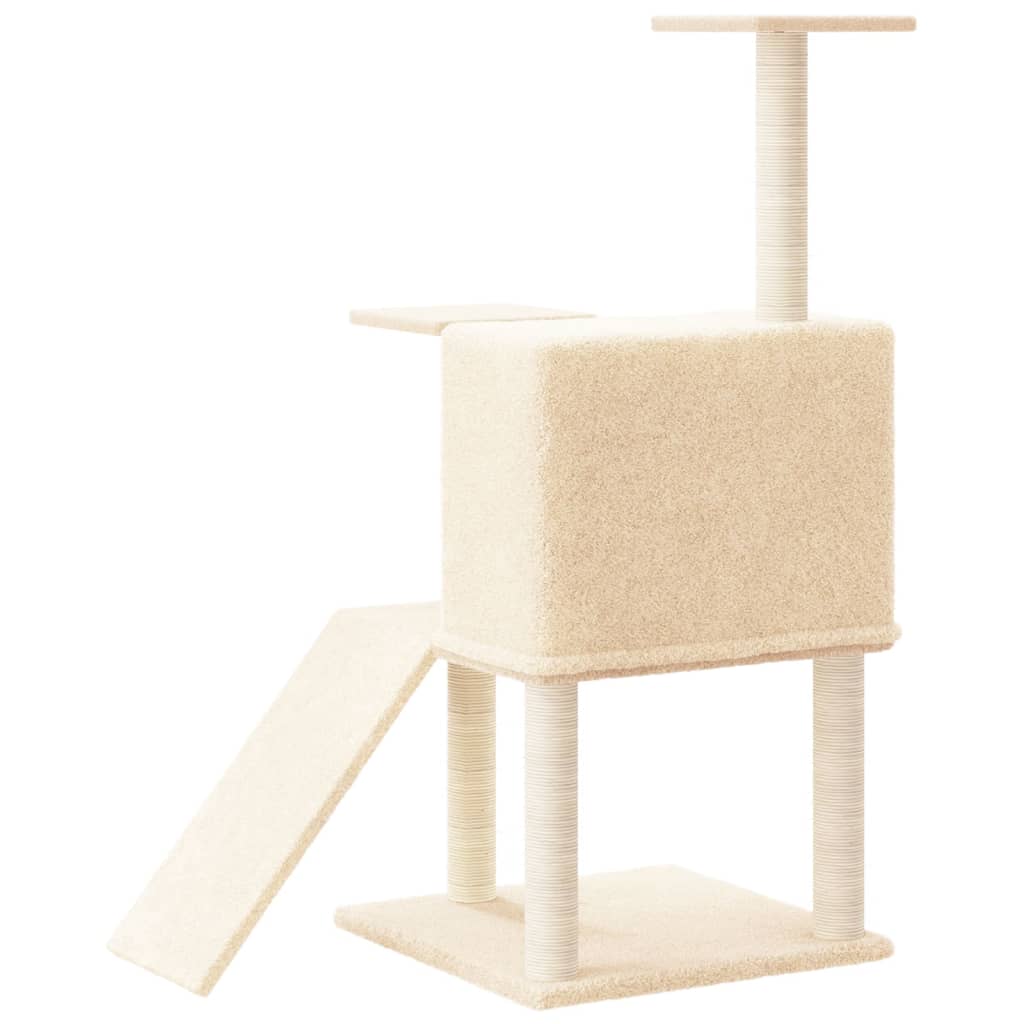 Albero per Gatti con Tiragraffi in Sisal Crema 109 cm 171669