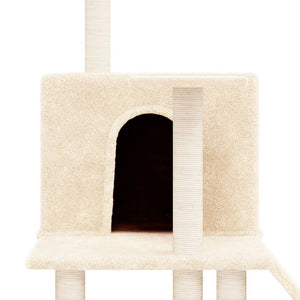 Albero per Gatti con Tiragraffi in Sisal Crema 109 cm 171669
