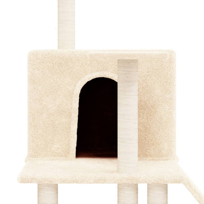 Albero per Gatti con Tiragraffi in Sisal Crema 109 cm 171669