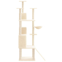 Albero per Gatti con Tiragraffi in Sisal Crema 175 cm 171684