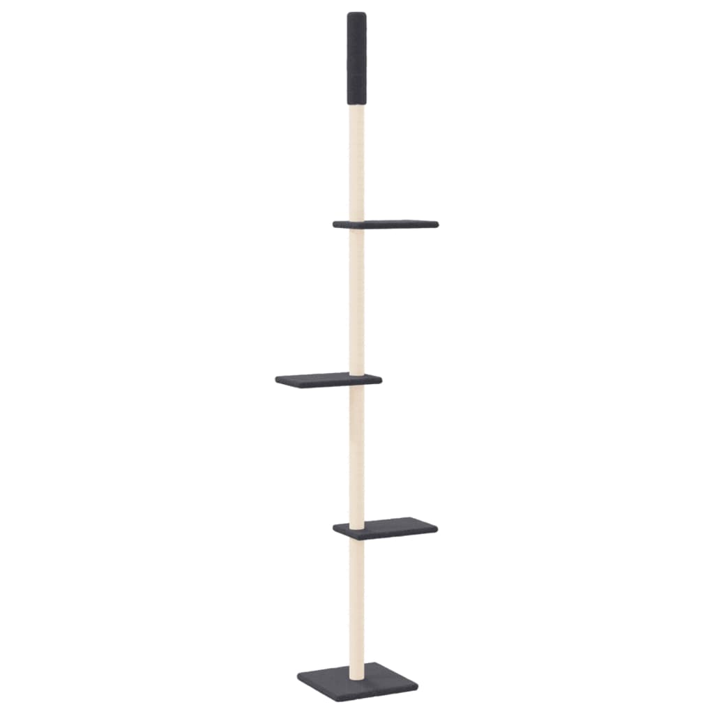 Albero per Gatti Pavimento Soffitto Grigio Scuro 267,5-297,5 cm 171707