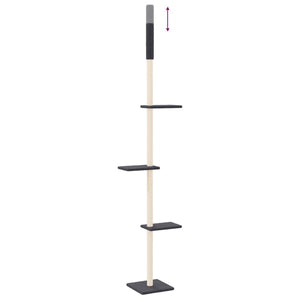 Albero per Gatti Pavimento Soffitto Grigio Scuro 267,5-297,5 cm 171707