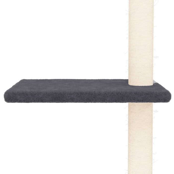 Albero per Gatti Pavimento Soffitto Grigio Scuro 267,5-297,5 cm 171707