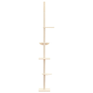 Albero per Gatti da Pavimento a Soffitto Crema 263,5-289,5 cm 171708