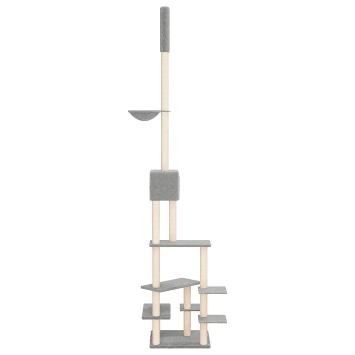 Albero per Gatti Pavimento Soffitto Grigio Chiaro 268,5-294,5cm 171715