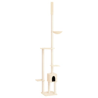 Albero per Gatti da Pavimento a Soffitto Crema 258,5-284,5 cm 171717