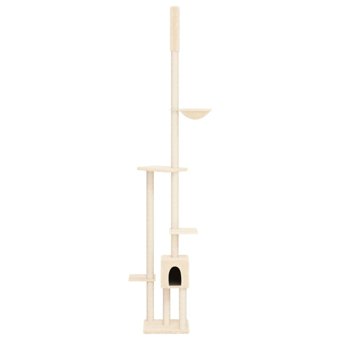 Albero per Gatti da Pavimento a Soffitto Crema 258,5-284,5 cm 171717
