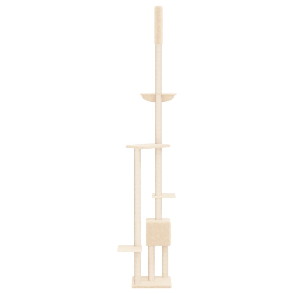 Albero per Gatti da Pavimento a Soffitto Crema 258,5-284,5 cm 171717