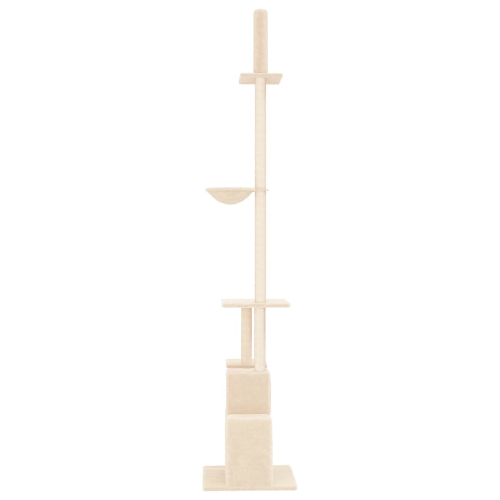Albero per Gatti da Pavimento a Soffitto Crema 250,5-276,5 cm 171720