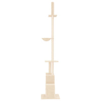 Albero per Gatti da Pavimento a Soffitto Crema 250,5-276,5 cm 171720