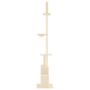 Albero per Gatti da Pavimento a Soffitto Crema 250,5-276,5 cm 171720