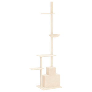 Albero per Gatti da Pavimento a Soffitto Crema 250,5-276,5 cm 171720