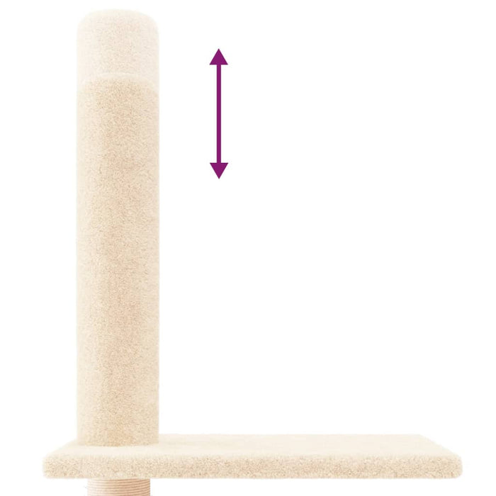 Albero per Gatti da Pavimento a Soffitto Crema 250,5-276,5 cm 171720