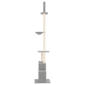 Albero per Gatti Pavimento Soffitto Grigio Chiaro 250,5-276,5cm 171721