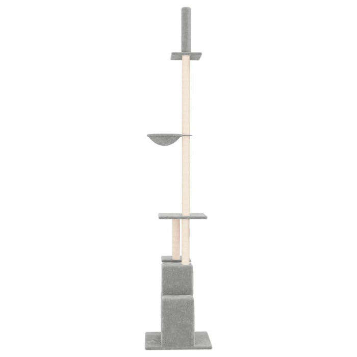Albero per Gatti Pavimento Soffitto Grigio Chiaro 250,5-276,5cm 171721